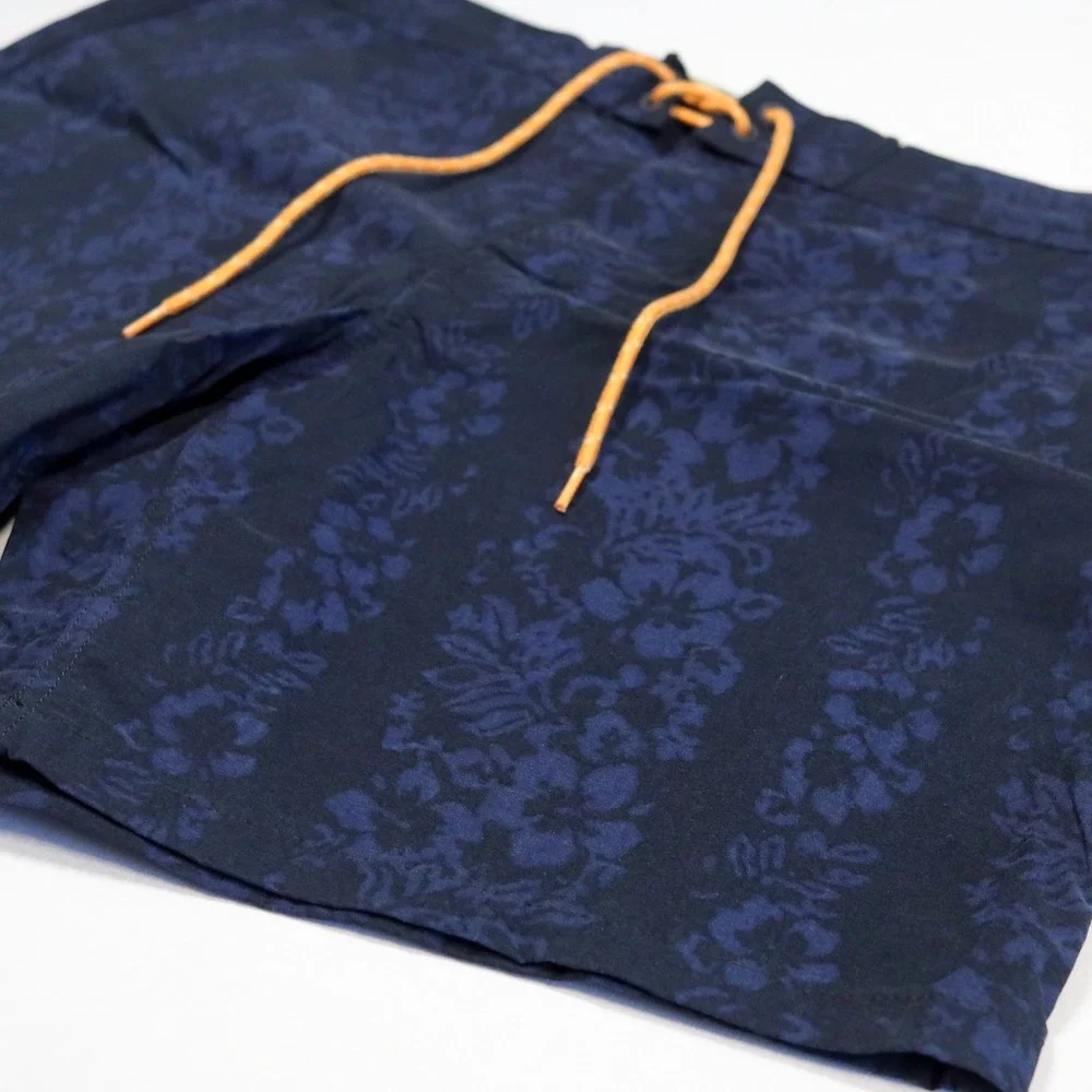 J.Crew Stretch Breaker Board‎ Shorts Mens 33 Navy Floral Print Swim Trunks 6.5